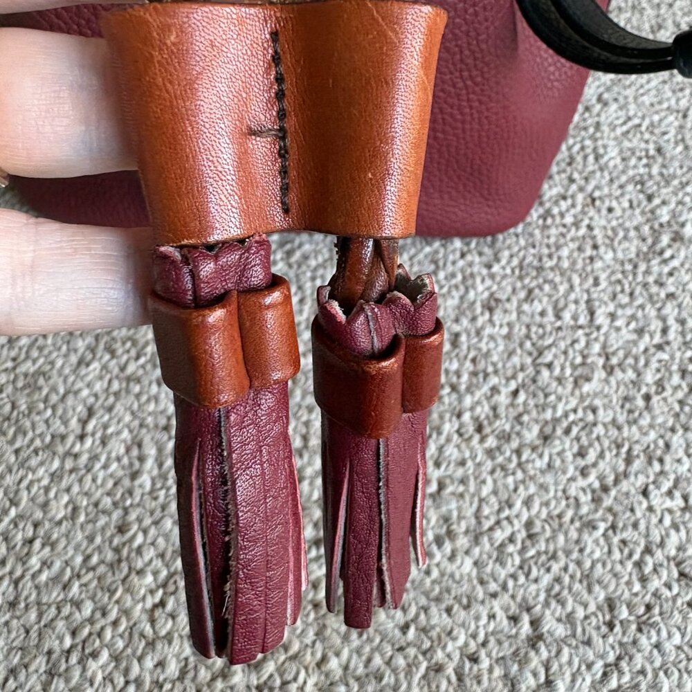 Vintage Dooney & Bourke Rainbow Teton Bucket Bag AWL Tri Color EUC - Picture 4 of 12